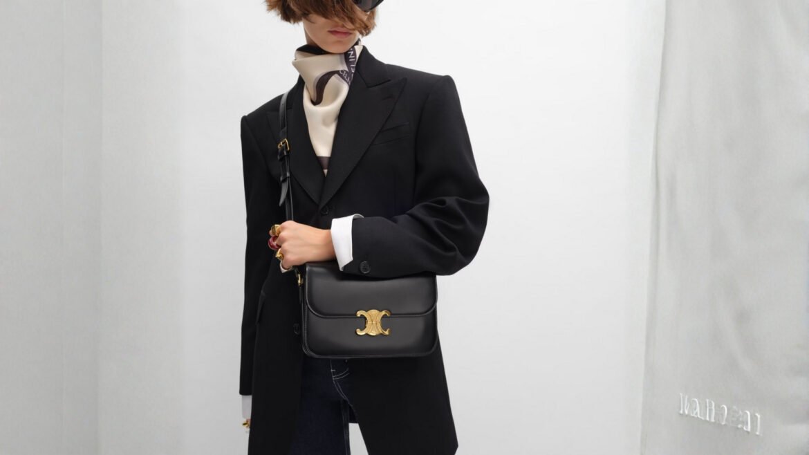 Fashionable woman with Celine Triomphe Bag