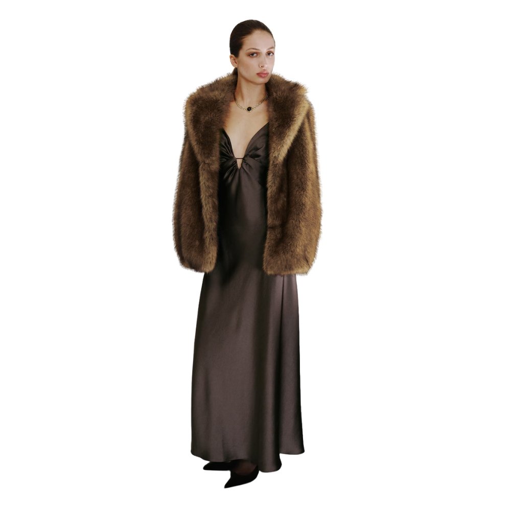 Mango Faux-Fur Coat With Lapels