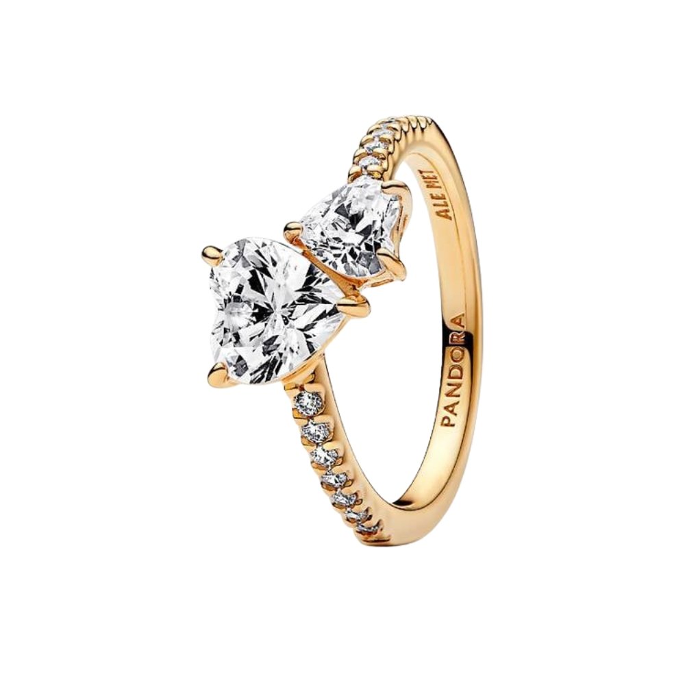 Pandora Double Heart Sparkling Ring