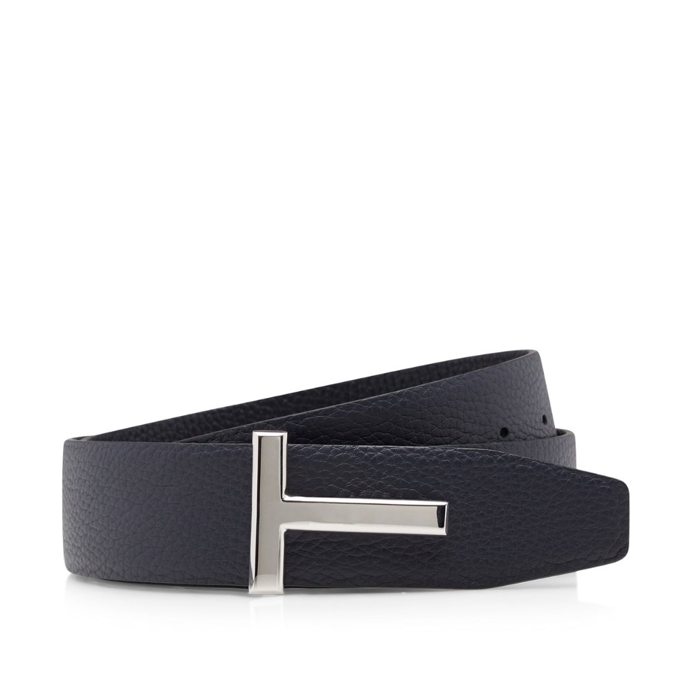 Tom Ford Grain Leather T Icon Belt