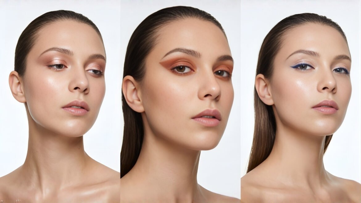 A modern beauty editorial featuring bold yet refined eyeshadow looks