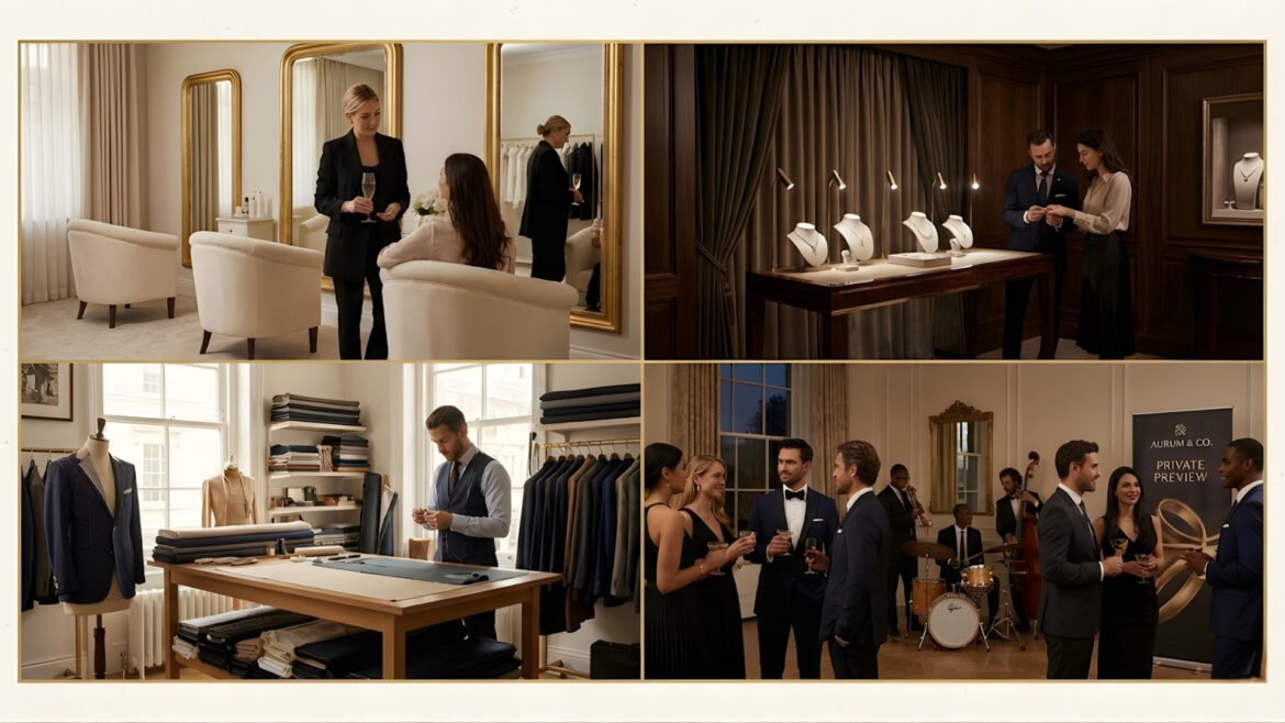 A refined editorial montage of private luxury environments