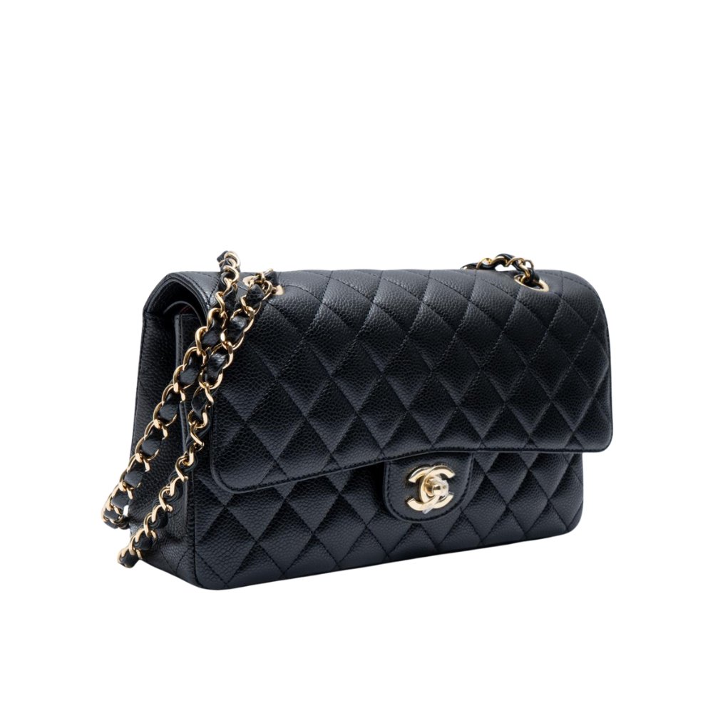 Medium Classic Flap – Black Caviar with Gold Hardware