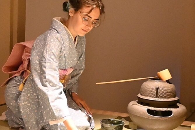 Kimono dressing tea ceremony and Japanese calligraphy experience in Osaka