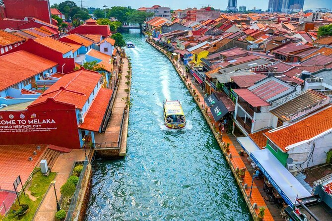 Historic Malacca riverfront visited on a day tour from Kuala Lumpur