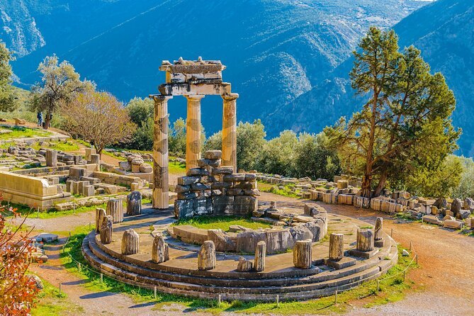 Ancient Delphi archaeological site on Mount Parnassus