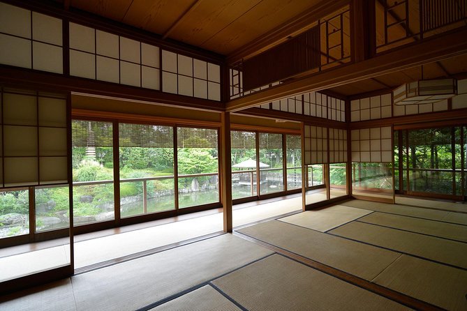 Private Japanese tea ceremony with kimono in a Tokyo garden