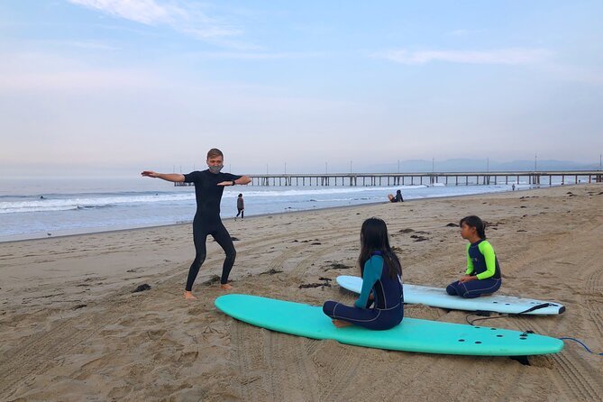 Private surfing lesson on the Los Angeles coast