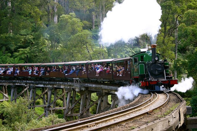 Puffing Billy steam train in the Dandenong Ranges near Melbourne