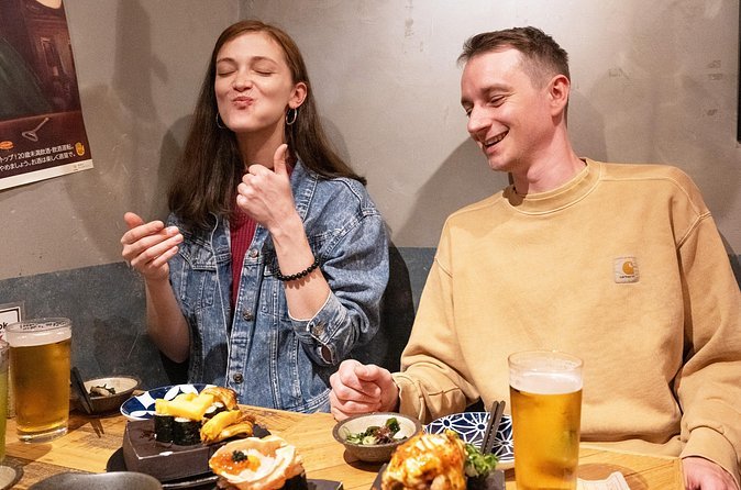 Shinjuku food tour with Japanese dishes and drinks