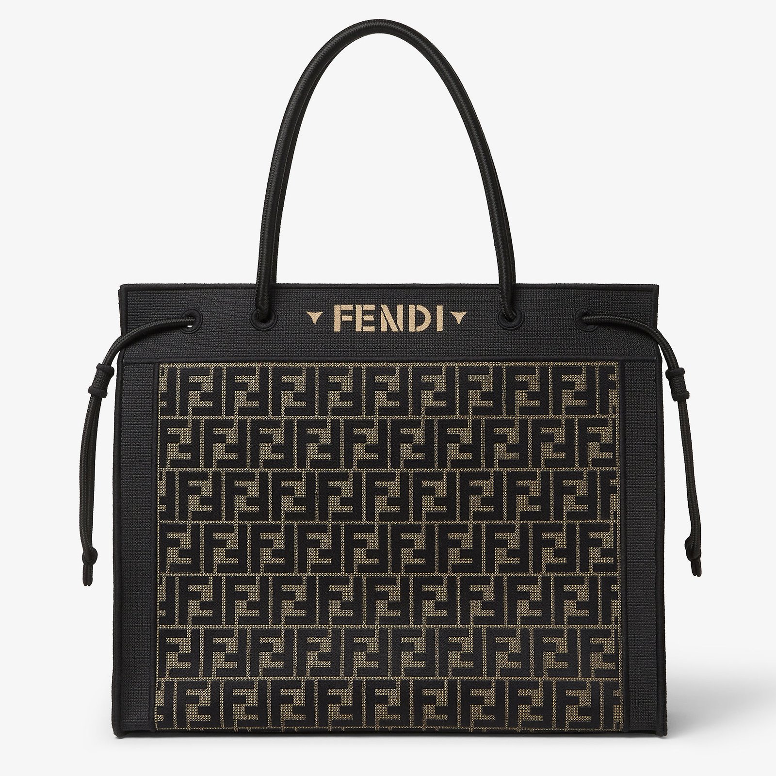 Brown FF-Embroidered Magic Shopper