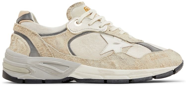 Golden Goose Dad-Star sneakers in white and silver mixed materials
