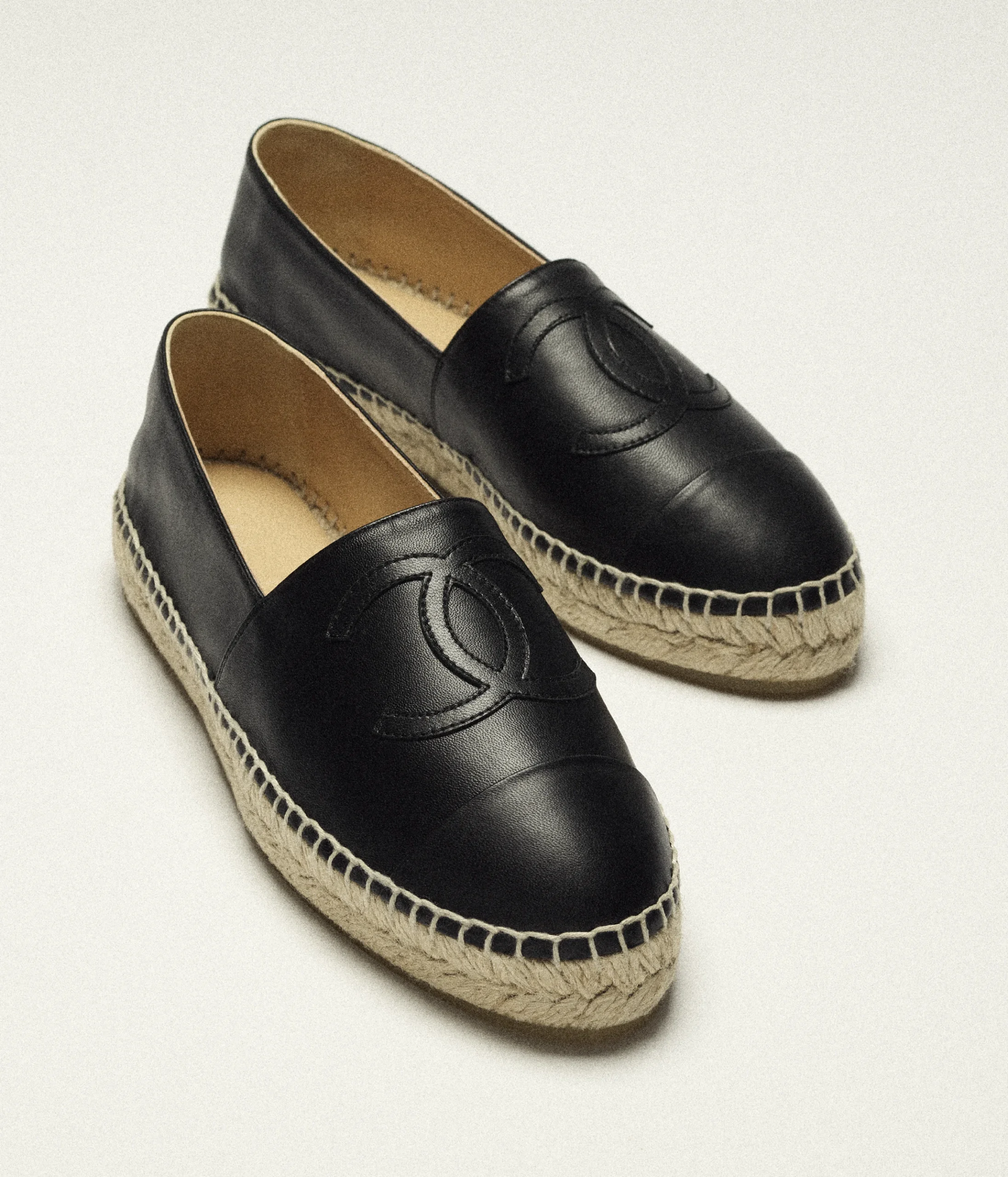 Black Lambskin Espadrilles