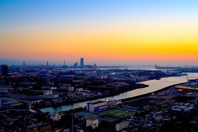 Private helicopter sightseeing flight above Osaka