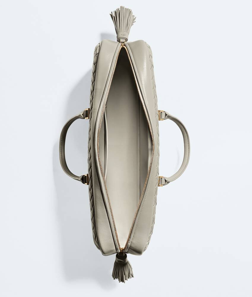 Bottega Veneta Small Elio in Silica Gray Intreccio leather