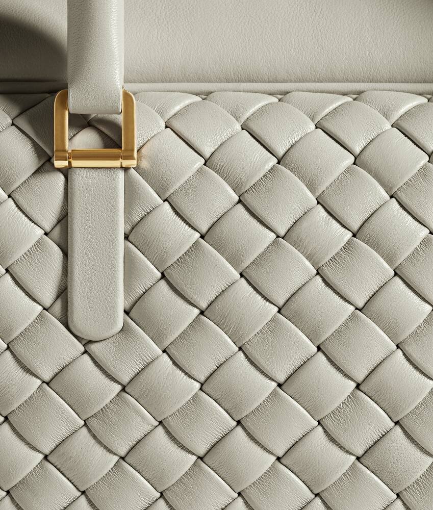 Silica Gray Bottega Veneta Elio Bag shown in an alternate view
