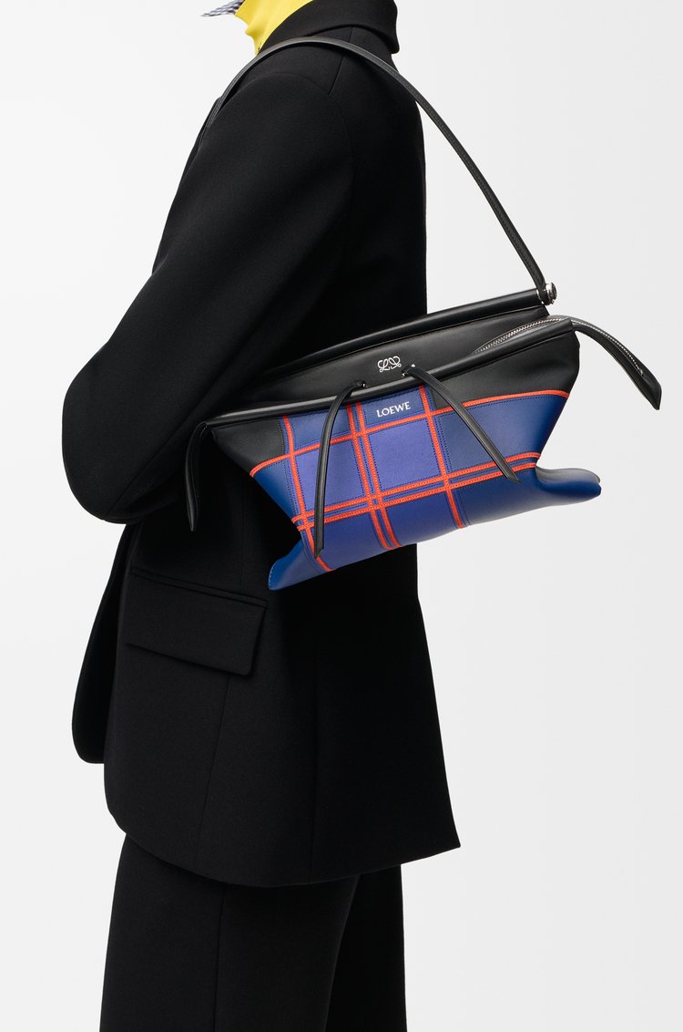 Loewe Whisker Bag shown in multicoloured check intarsio
