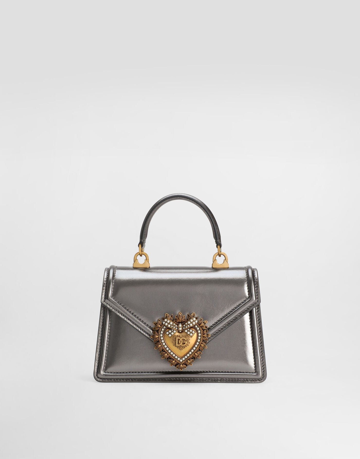 Small Devotion Top-Handle Bag In Silver
