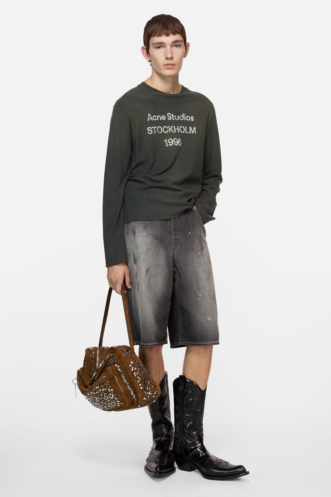 Sprayed 1996 Logo T-Shirt In Faded Black
