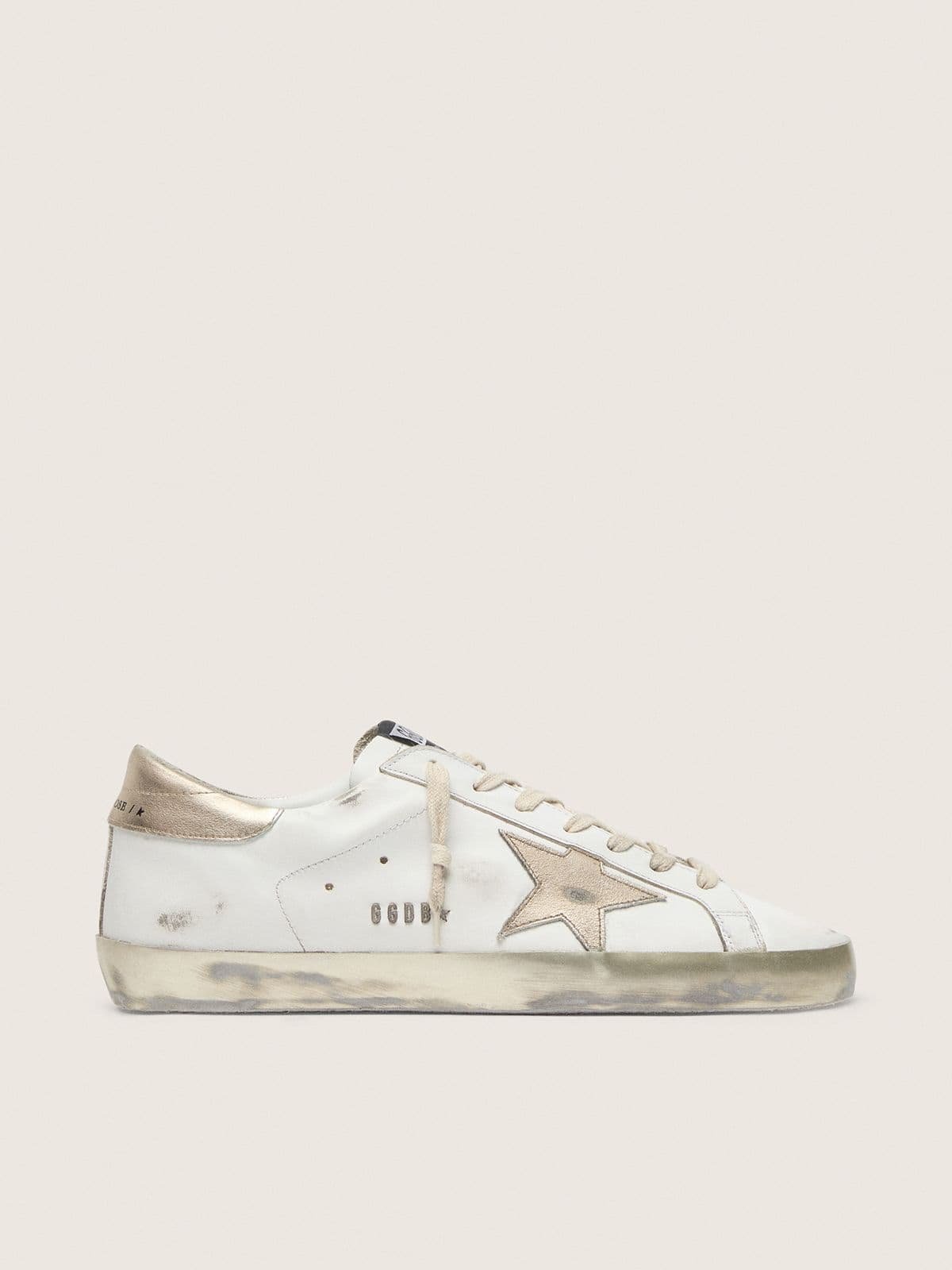 Golden Goose Women’s Super-Star sneakers with gold sparkle foxing