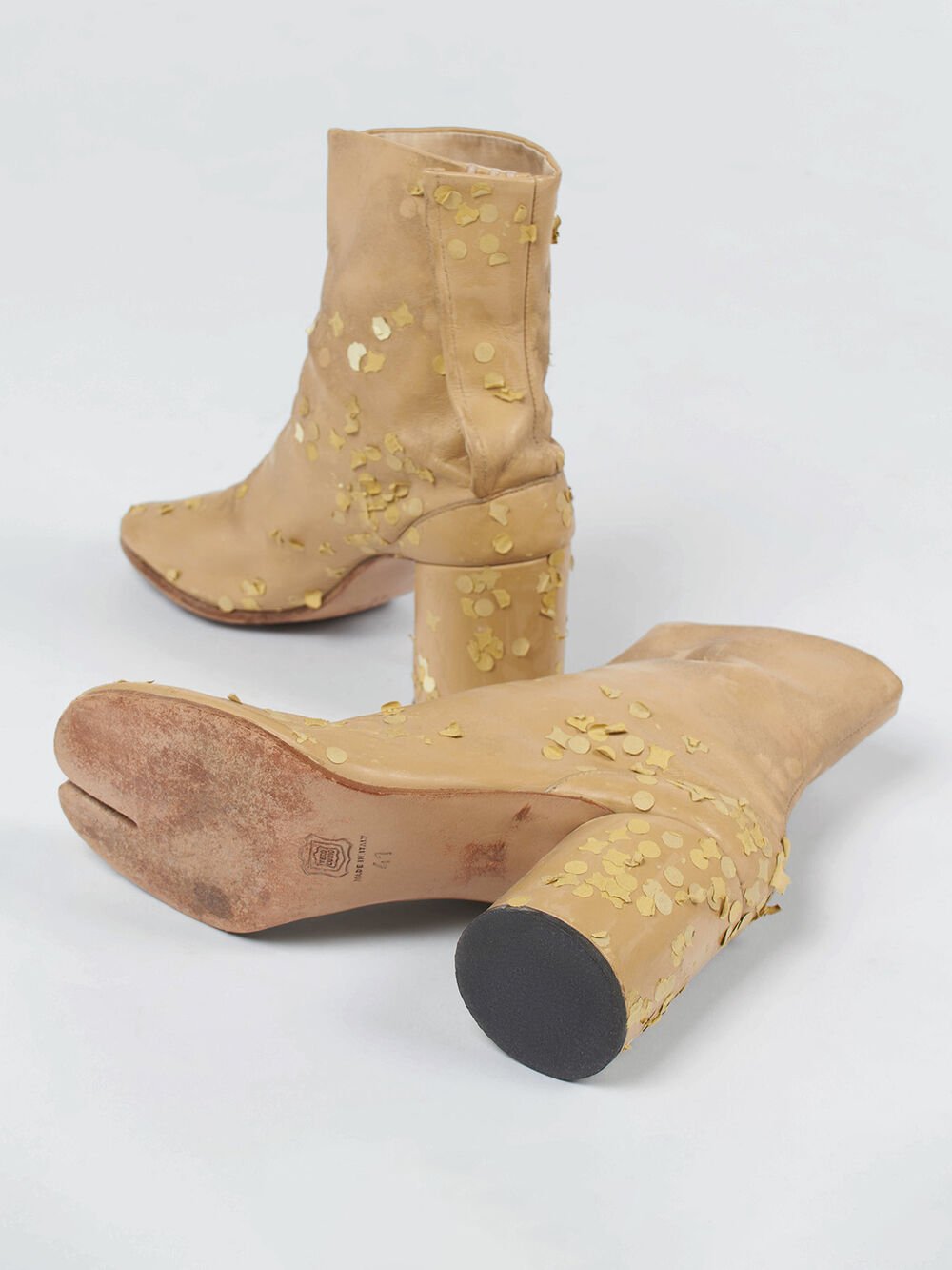 Close view of Maison Margiela Tabi shoe craftsmanship