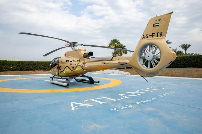 Private helicopter flight above Dubai