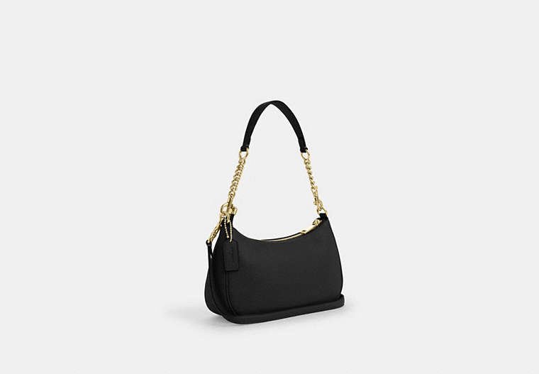 Close-up view of the black Coach Teri Shoulder Bag.