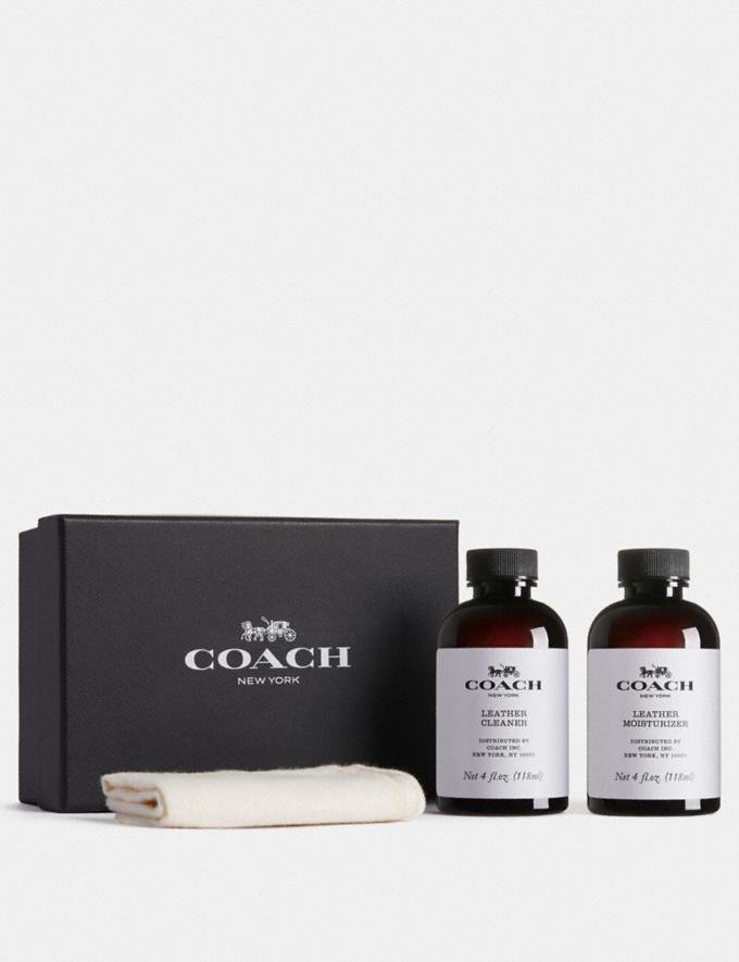 Coach leather cleaner and moisturiser with a soft cleaning cloth.