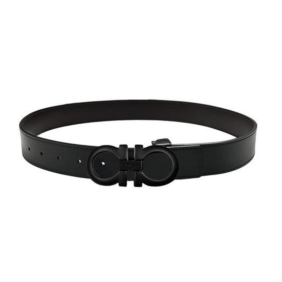 Double Gancini Reversible Leather Belt