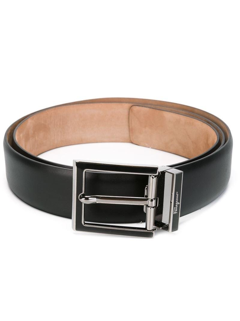 Square-Buckle Leather Belt