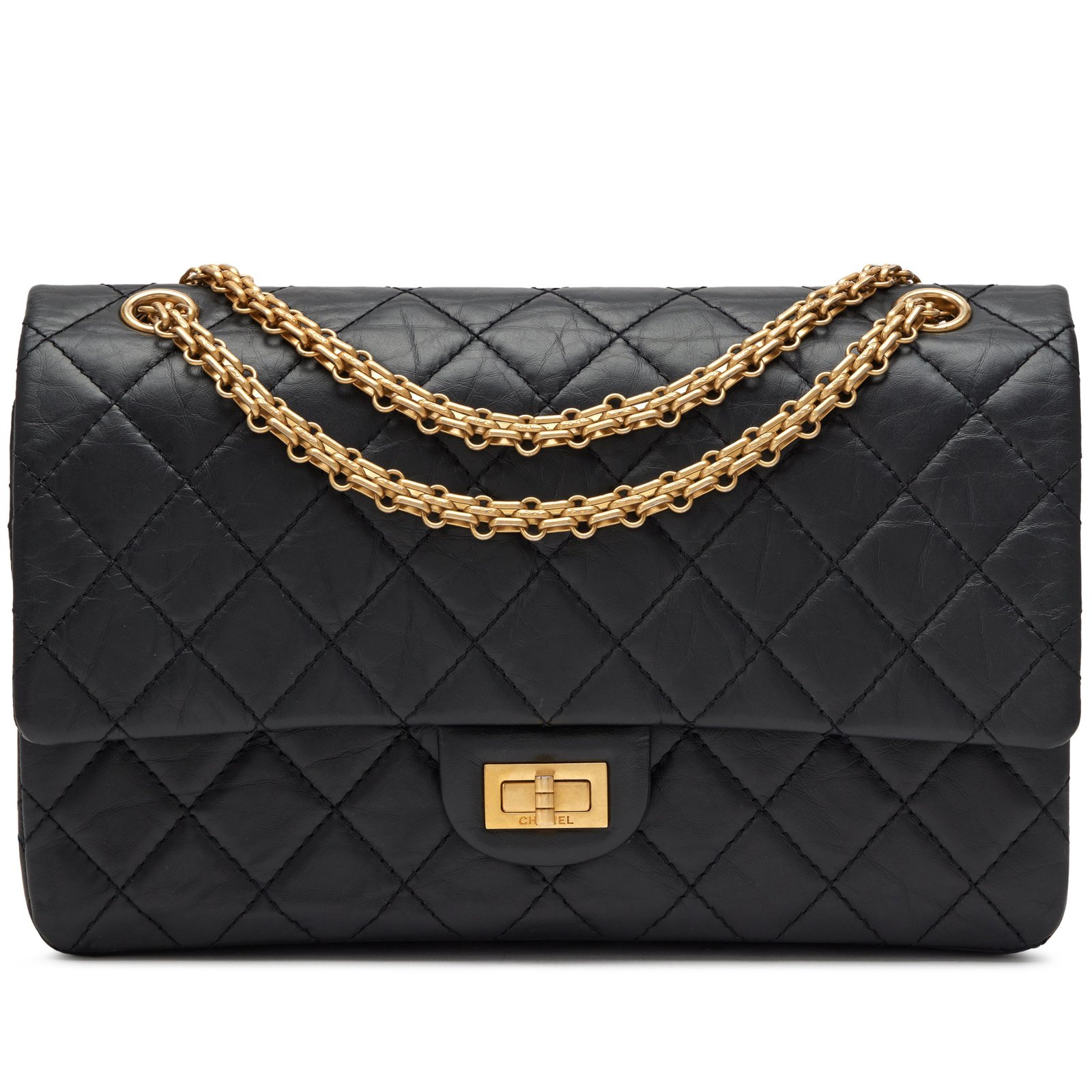 2.55 Handbag in Black Lambskin