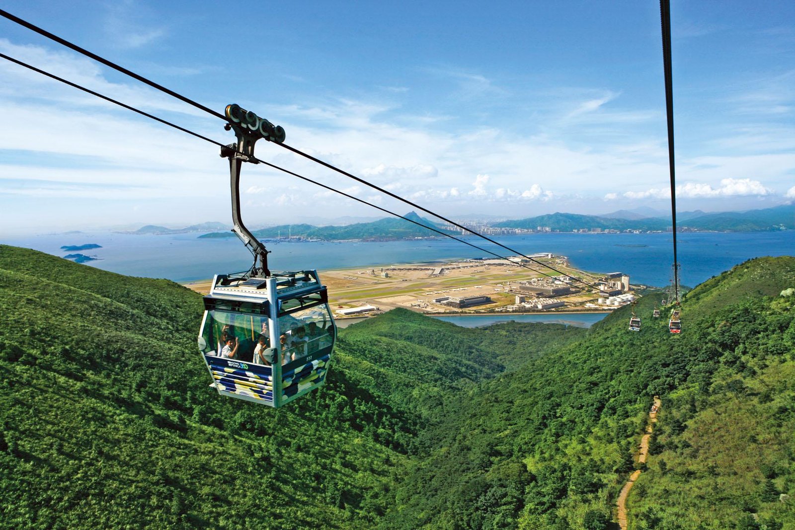 Cable car route between Tung Chung and Ngong Ping on Lantau Island.