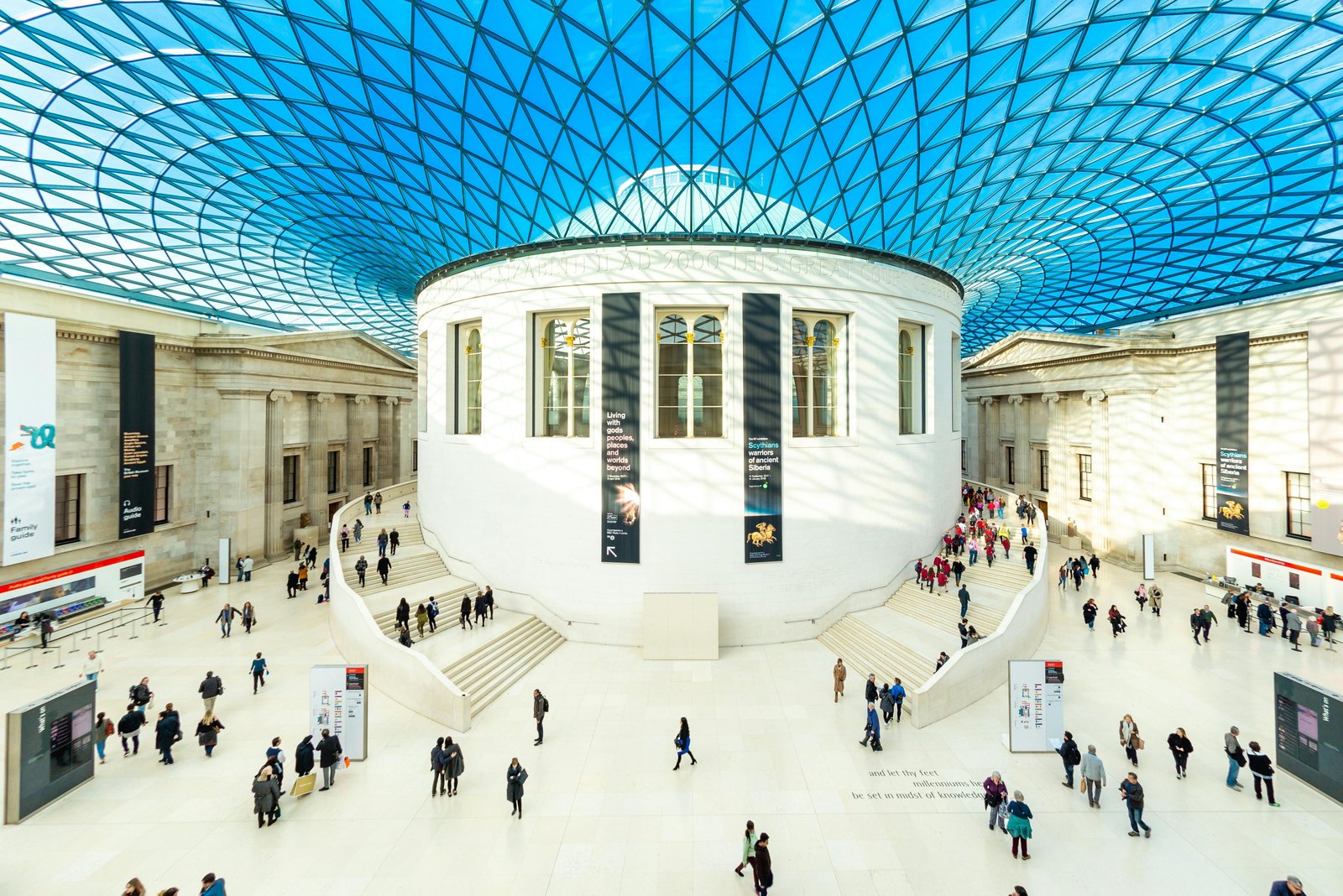 Glass roof covering the Great Court at the British Museum