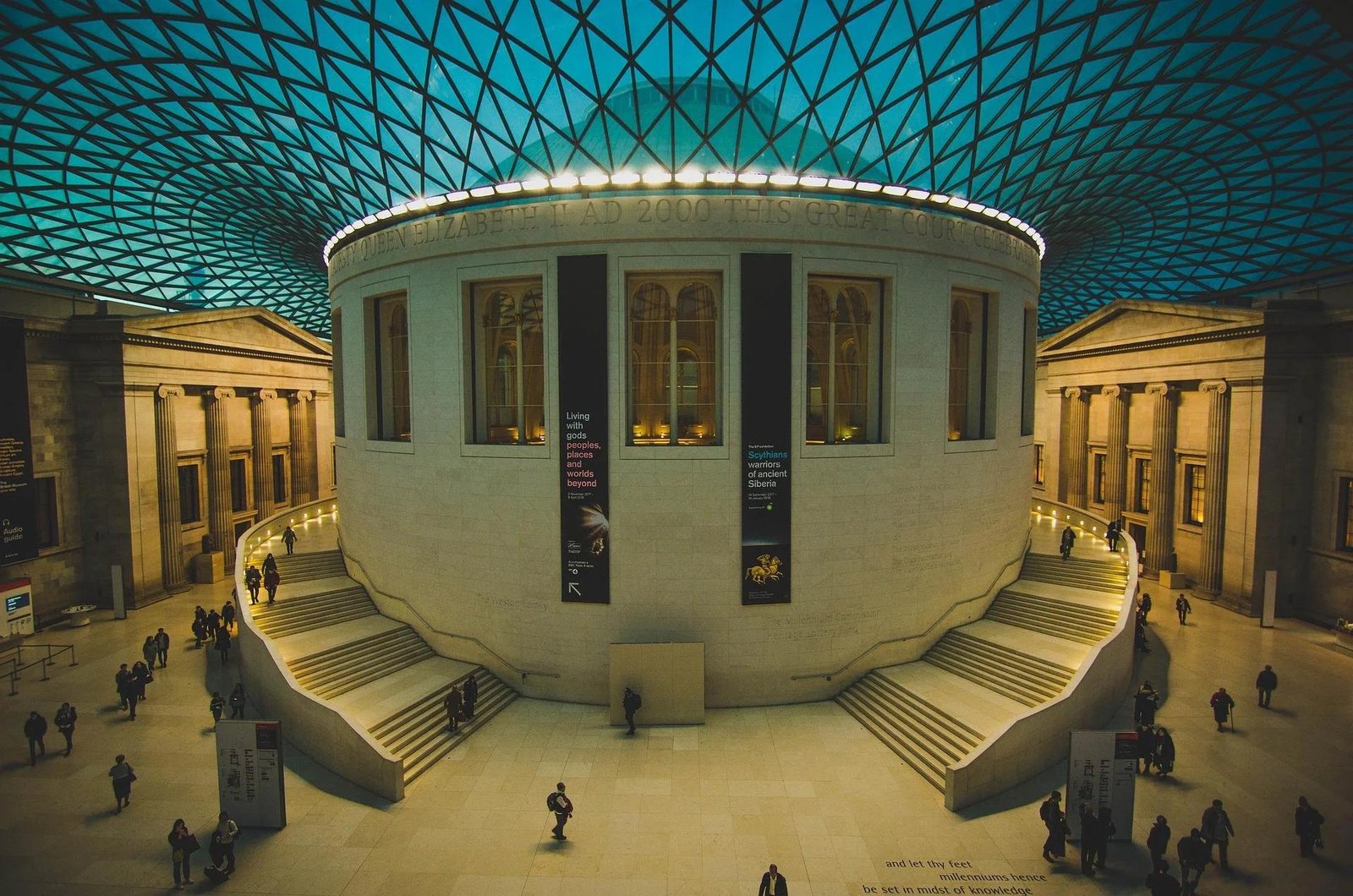 Atmospheric evening light inside the British Museum Great Court