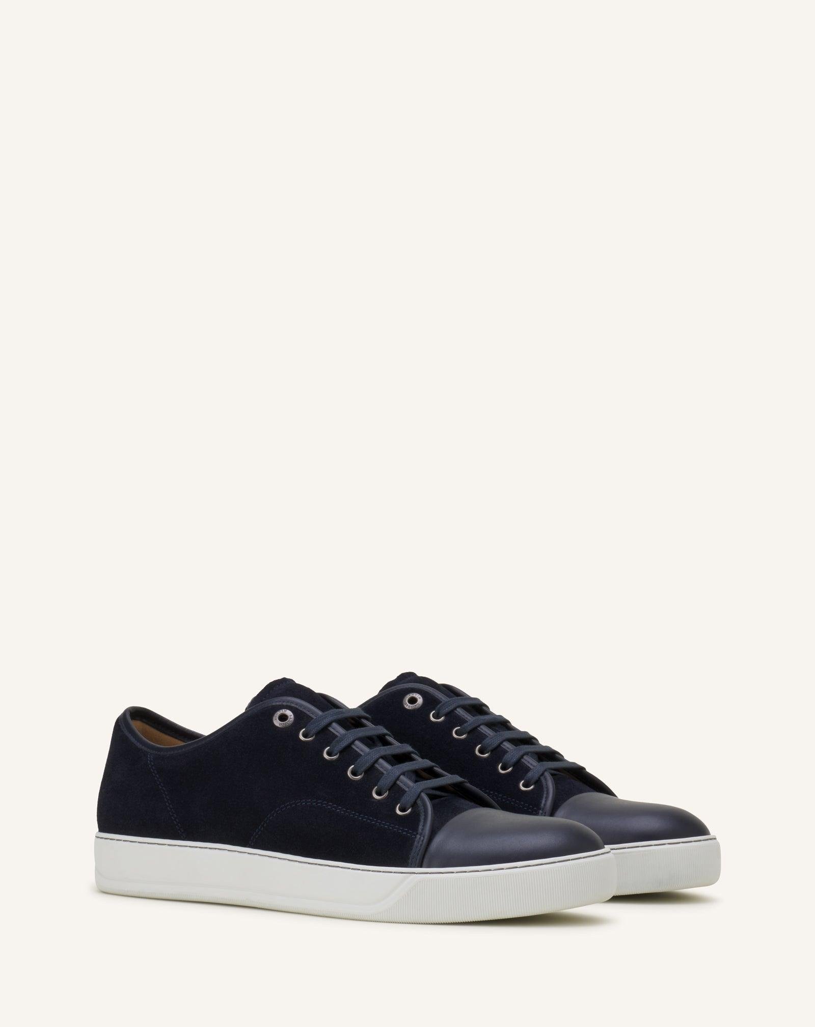 Blue Lanvin DBB1 leather low-top sneakers
