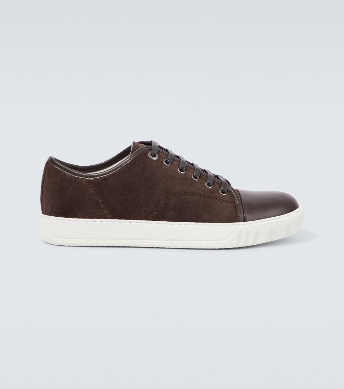Brown Lanvin DBB1 Sneakers in Nappa and Grained Leather