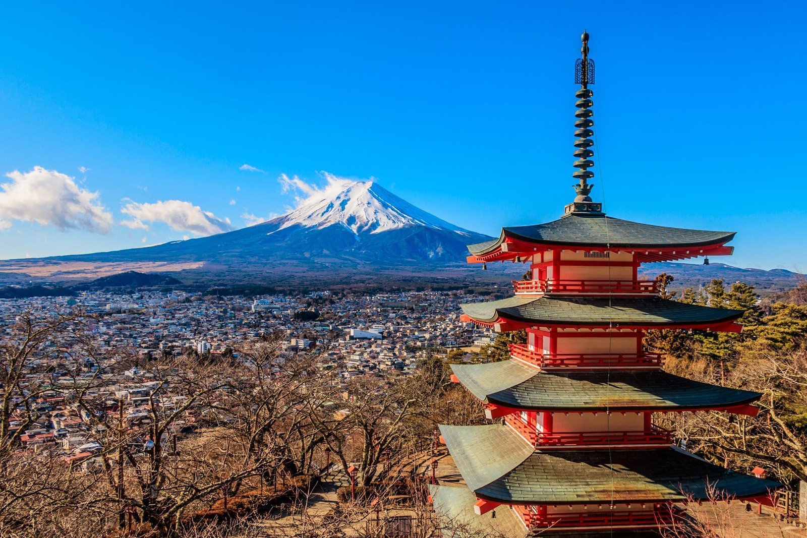 Mount Fuji viewed from Chureito Pagoda