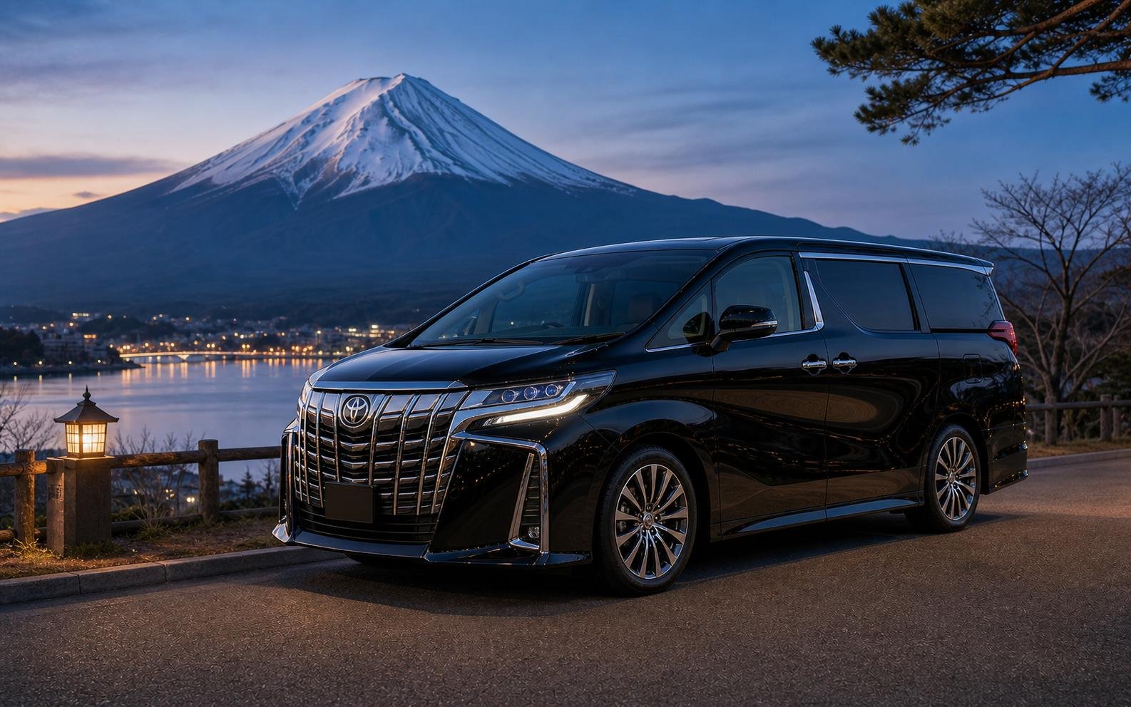 Private vehicle travelling toward Mount Fuji from Tokyo