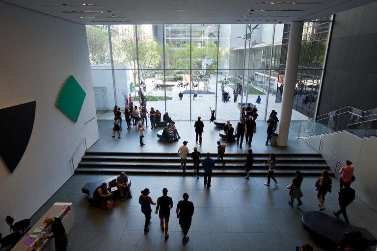 Atrium and modern architecture inside the Museum of Modern Art