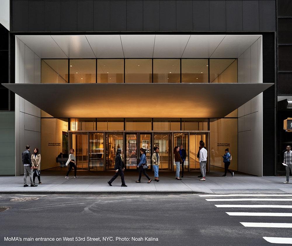 Visitors entering the Museum of Modern Art in Midtown Manhattan
