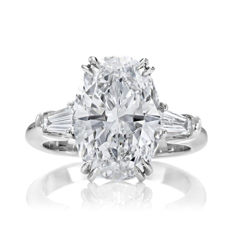Harry Winston diamond engagement rings displaying different cuts and proportions.