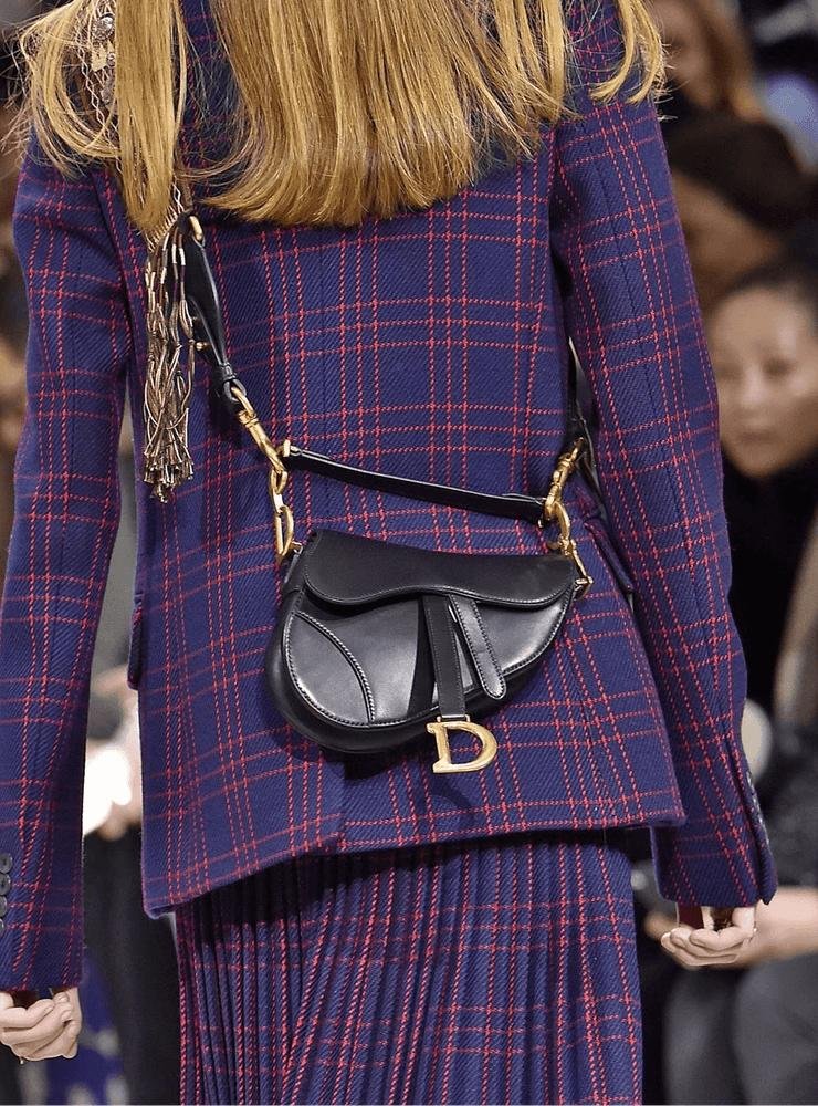 Vintage and runway examples showing the history of the Dior Saddle Bag.