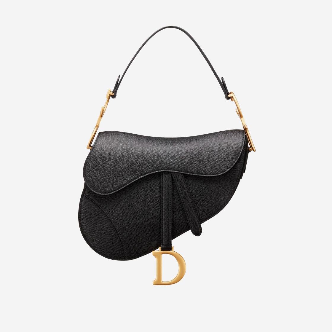 Saddle Bag In Black Grained Calfskin
