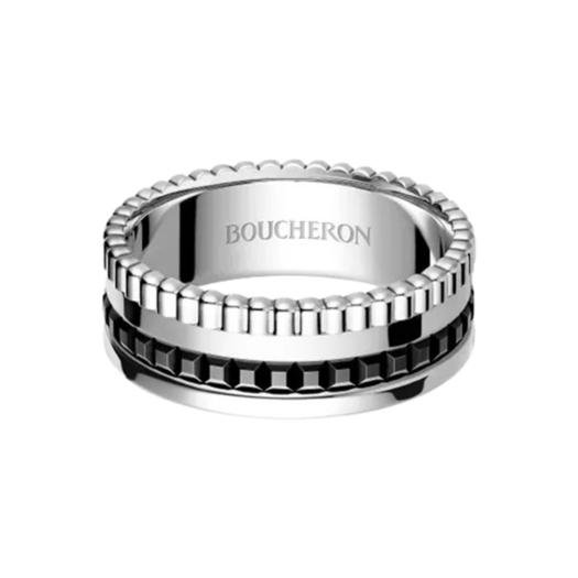Boucheron Quatre Black Edition ring with black ceramic and white gold.