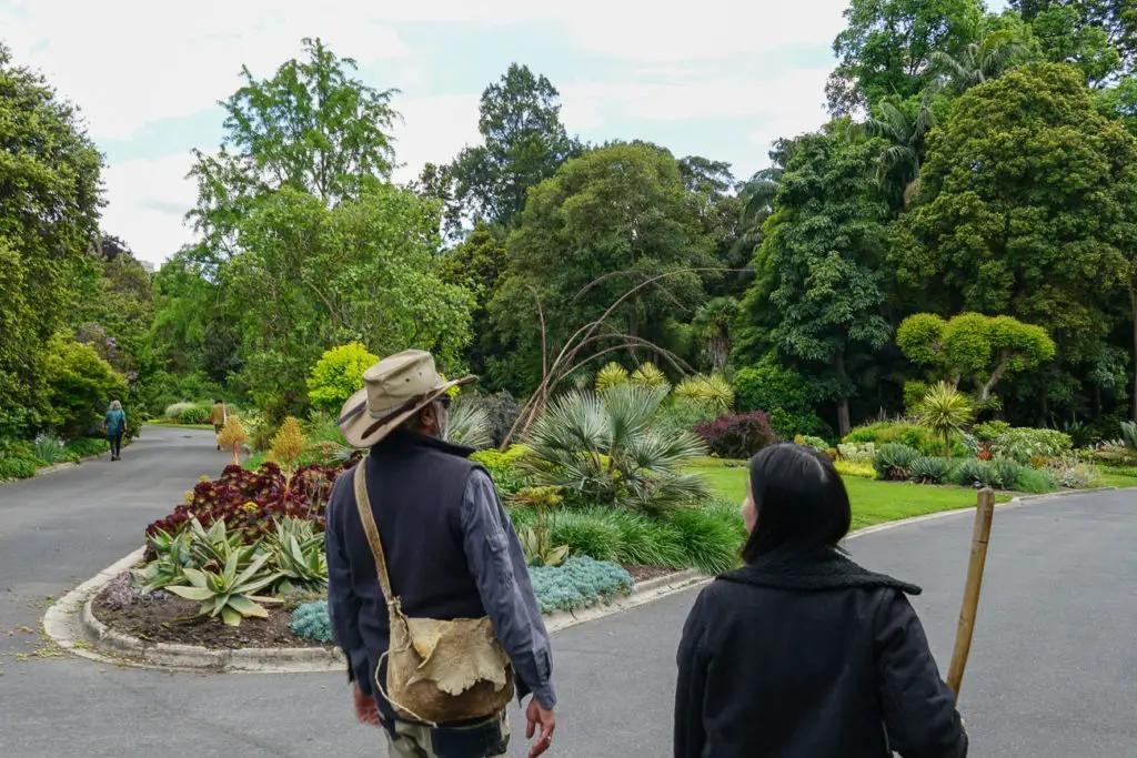 First Peoples guide leading visitors through Melbourne Gardens.