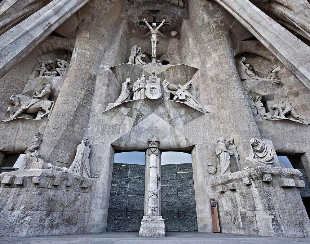 Angular sculptures on the Passion Facade of the Sagrada Familia