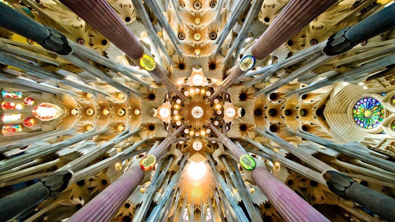 Architectural details of the Sagrada Familia in Barcelona
