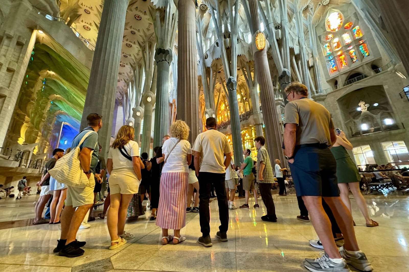 Small group visiting the Sagrada Familia with an expert guide