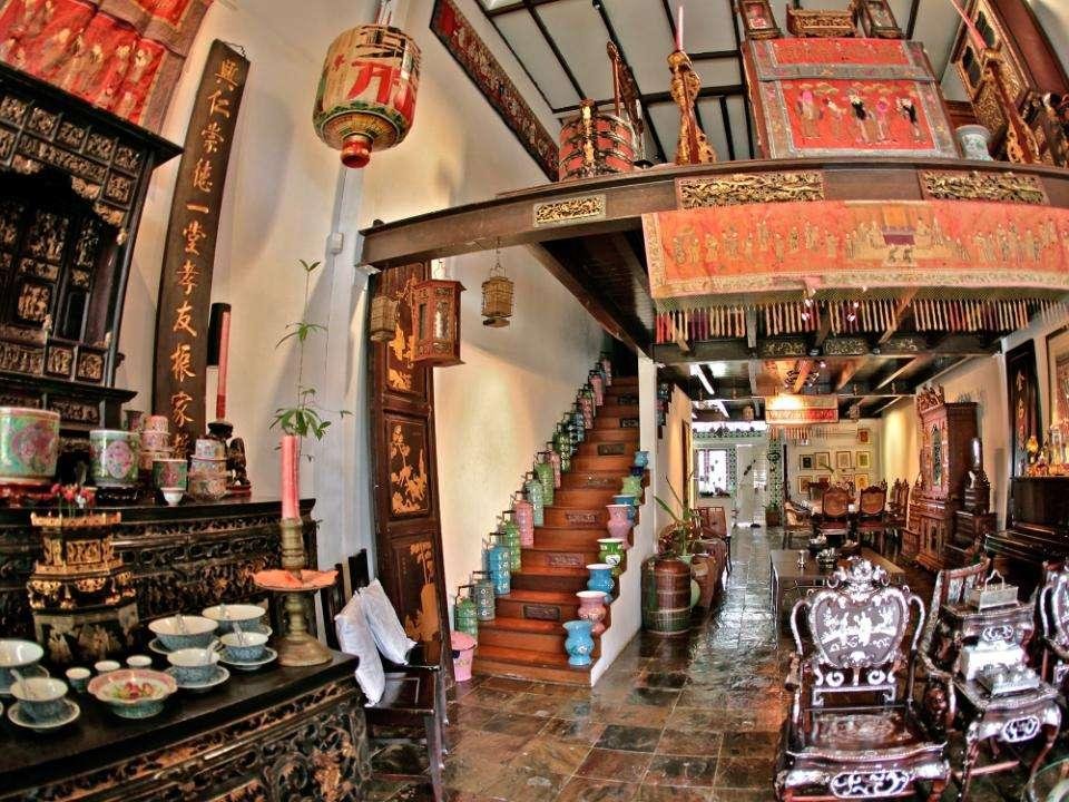 Peranakan objects arranged throughout The Intan residence.