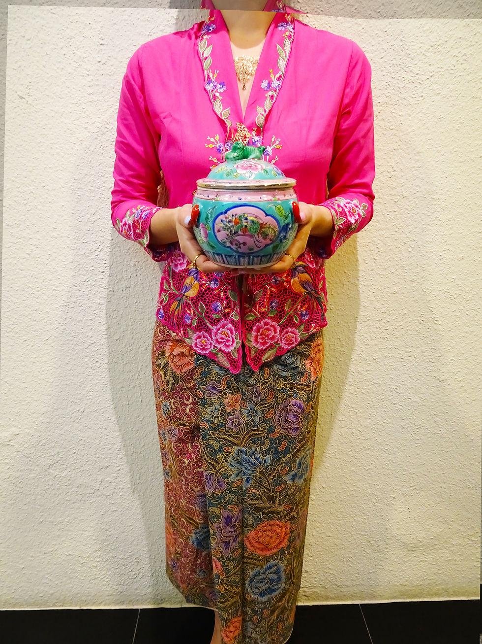 Detailed Peranakan decorative art illustrating Singapore heritage.